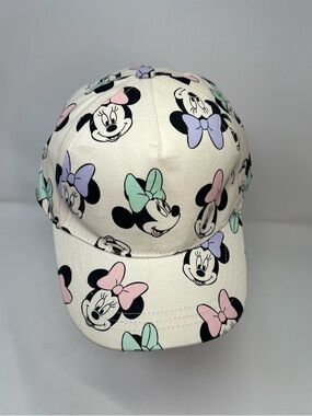 Walt Disney Minnie Mouse Adjustable Baseball Hat Cap All Over Minnie  Print New